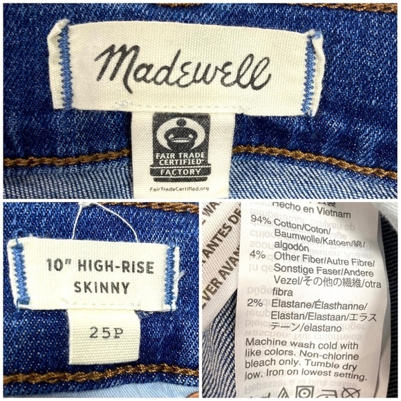 MADEWELL Petite 10" High-Rise Skinny Jeans Mackey Wash Button-Front Style#AG149 - Picture 7 of 10